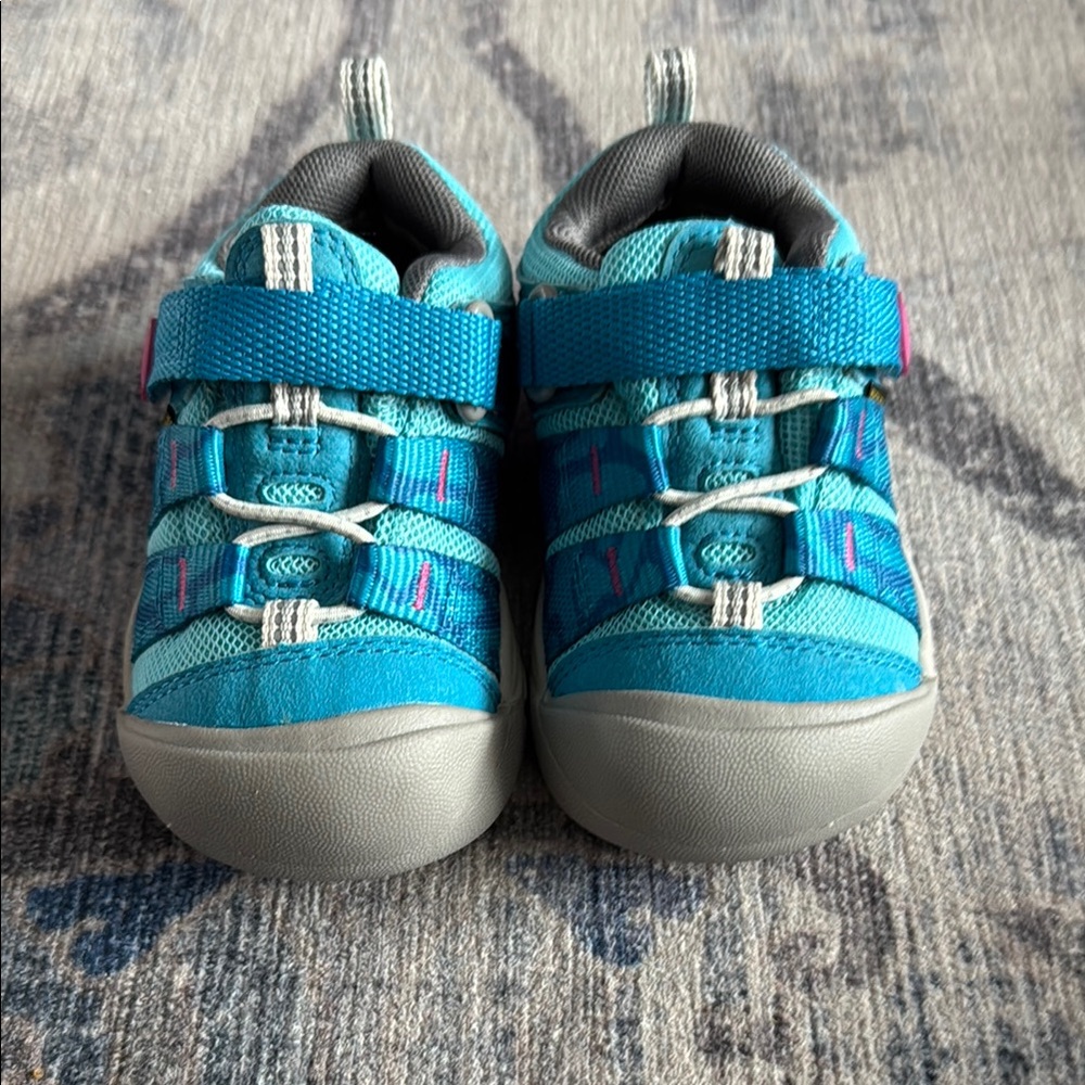 Teal and Gray Kids Sneakers
